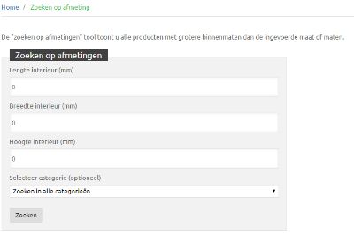 Koffer met plukschuim zoeken op afmeting