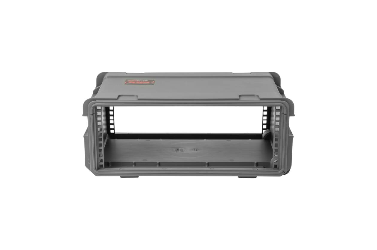 SKB - Donkergrijze 4U - Injectiegegoten 11-inch diepe Rack - met Wielen en Handvat