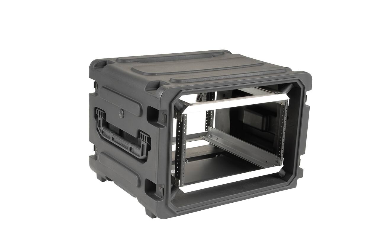 SKB - rSeries - 6U Rijdende Shock Rack - Zwart - 20-inch diep - met Wielen