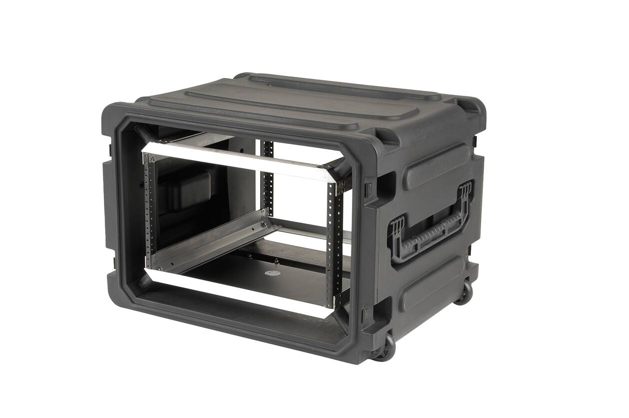 SKB - rSeries - 6U Rijdende Shock Rack - Zwart - 20-inch diep - met Wielen
