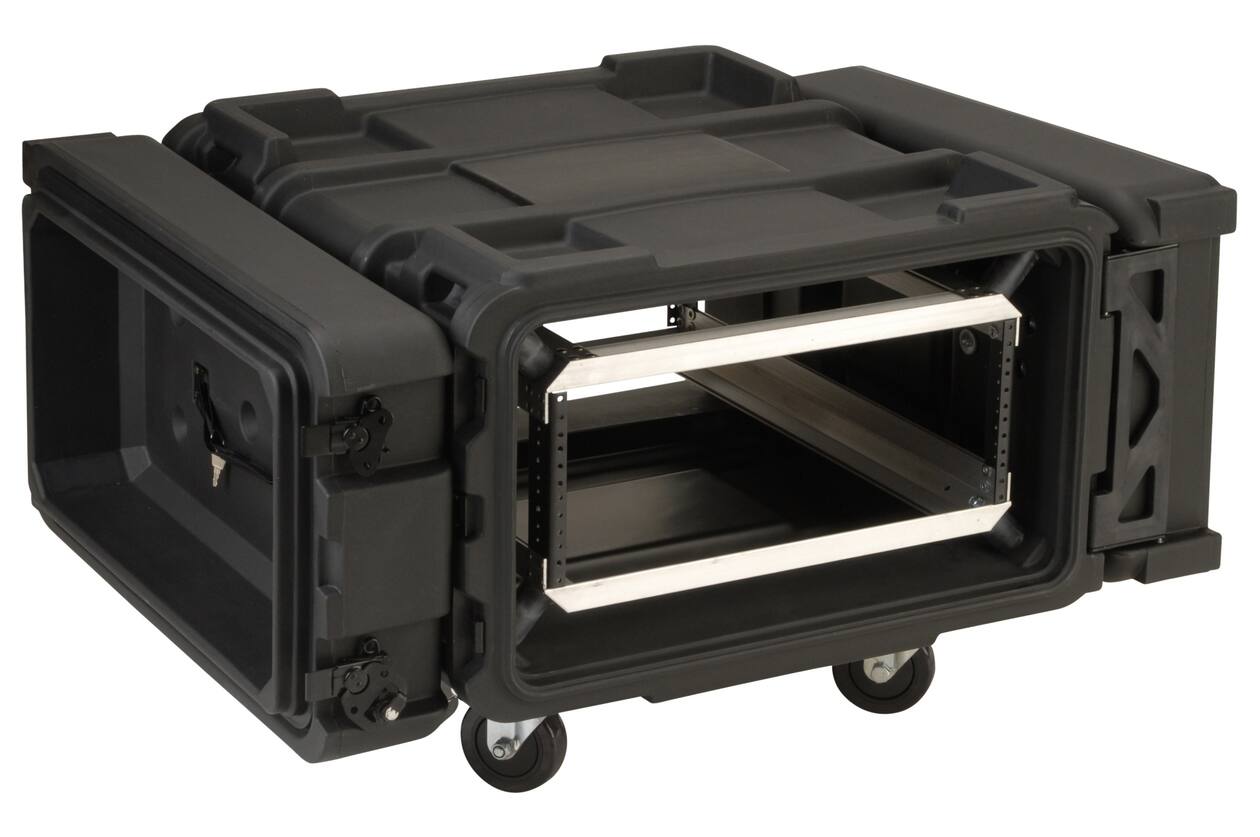 SKB - rSeries - 4U Shock Rack - Zwart - 24-inch diep - met Wielen