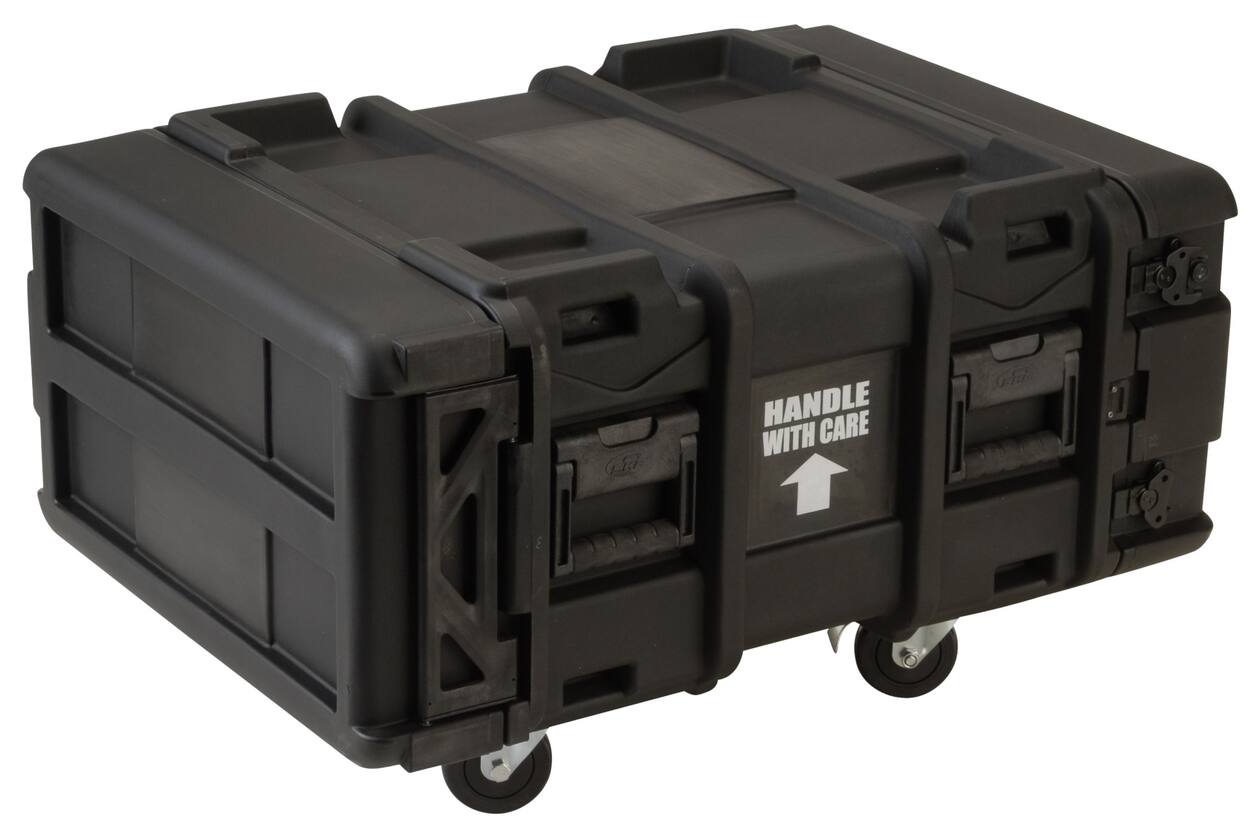 SKB - rSeries - 4U Shock Rack - Zwart - 24-inch diep - met Wielen