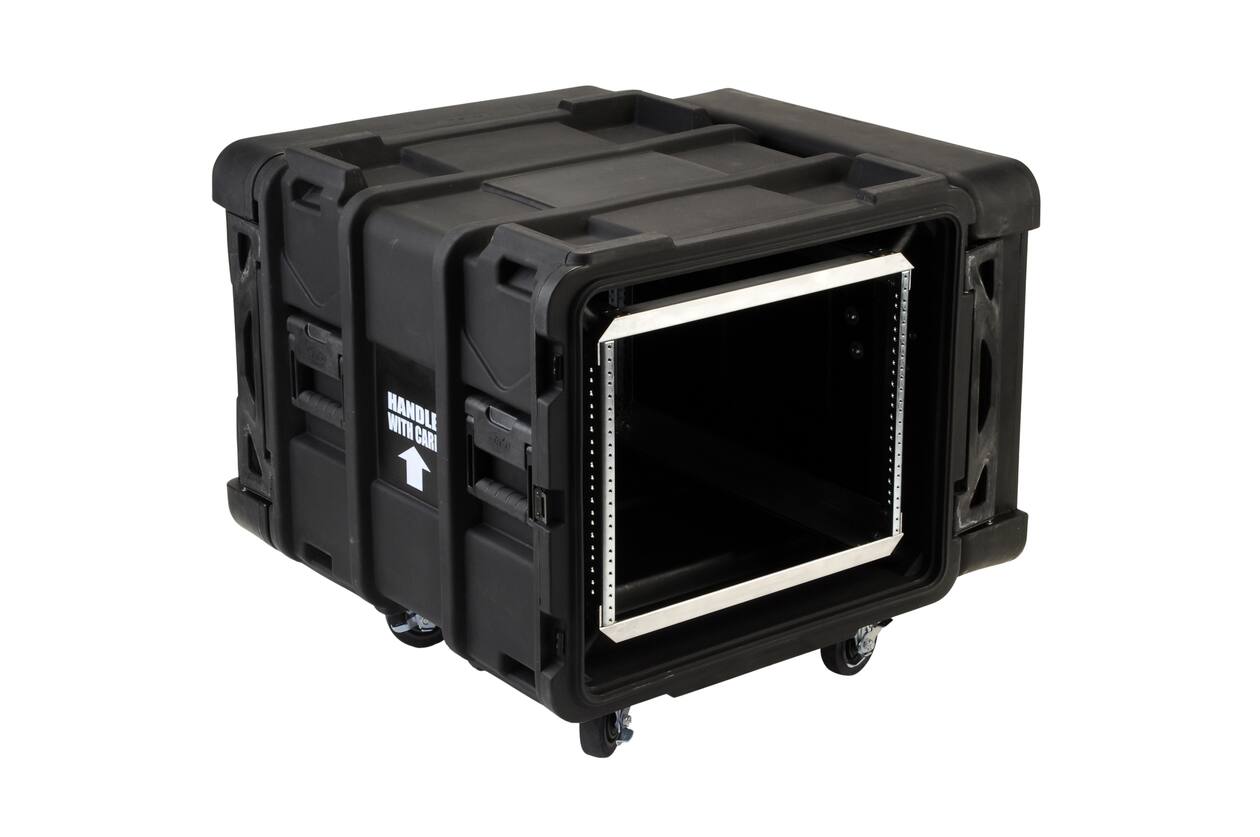 SKB - rSeries - 8U Shock Rack - Zwart - 24-inch diep - met Wielen