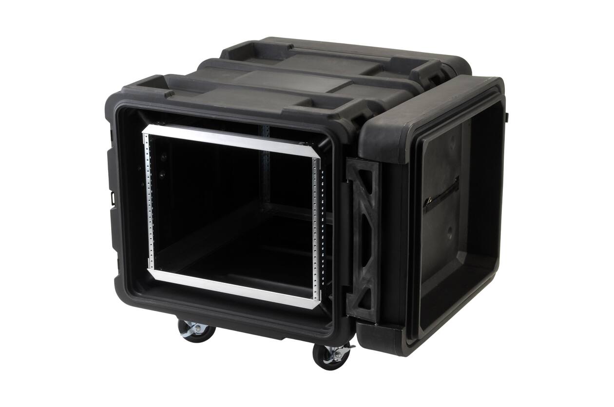 SKB - rSeries - 8U Shock Rack - Zwart - 24-inch diep - met Wielen