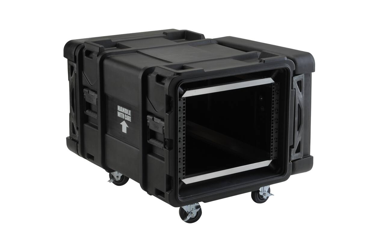 SKB - rSeries - 8U Shock Rack - Zwart - 28-inch diep - met Wielen