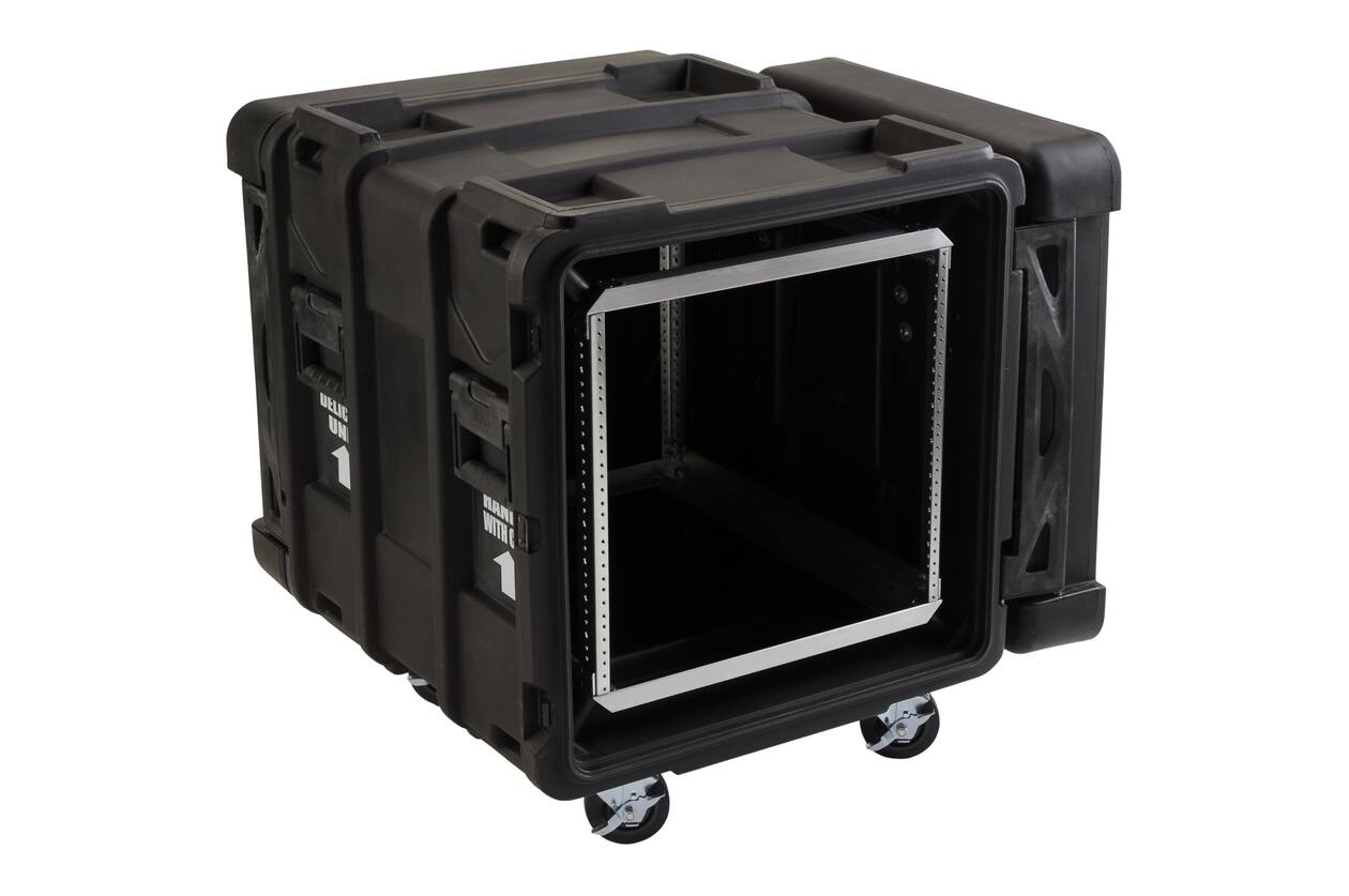 SKB - rSeries - 10U Shock Rack - Zwart - 24-inch diep - met Wielen