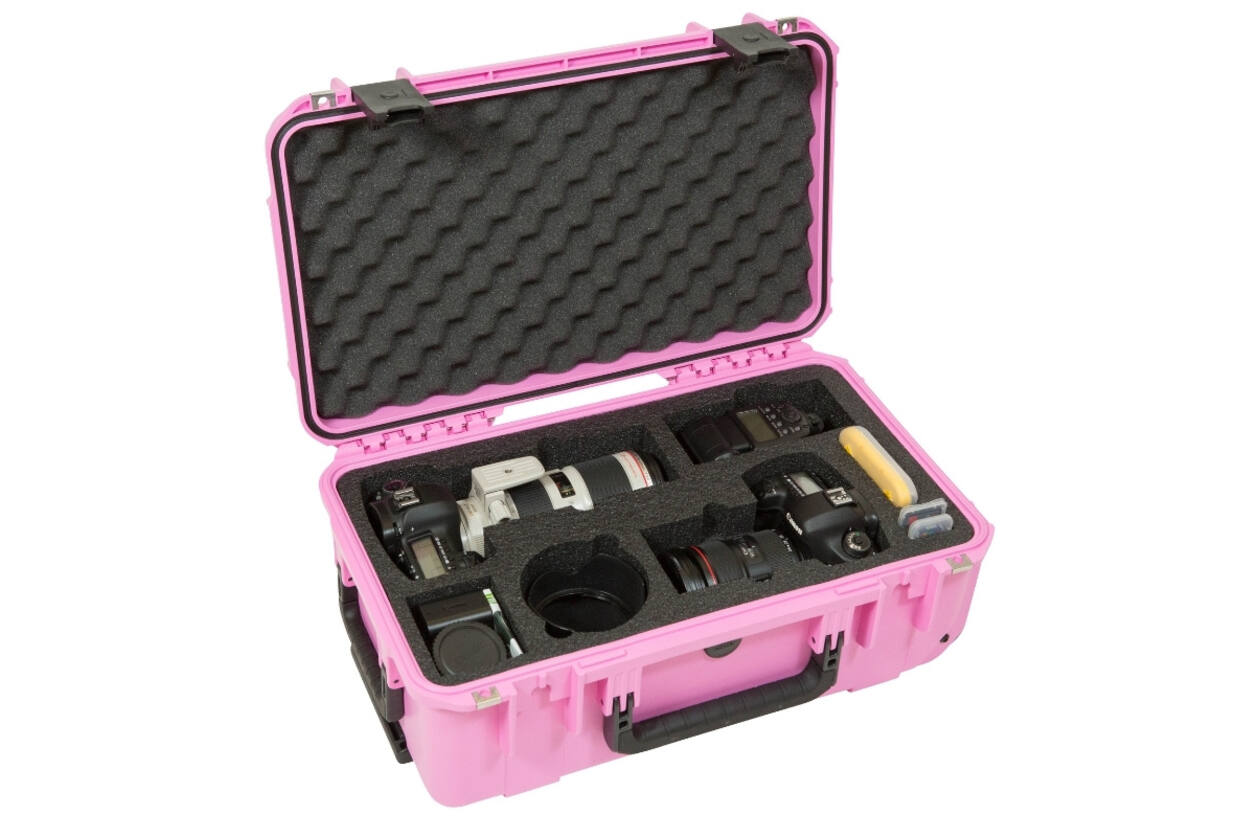 SKB - iSeries - Waterdichte Koffer - Roze - Twee DSLR’s en Twee Lenzen Inlay