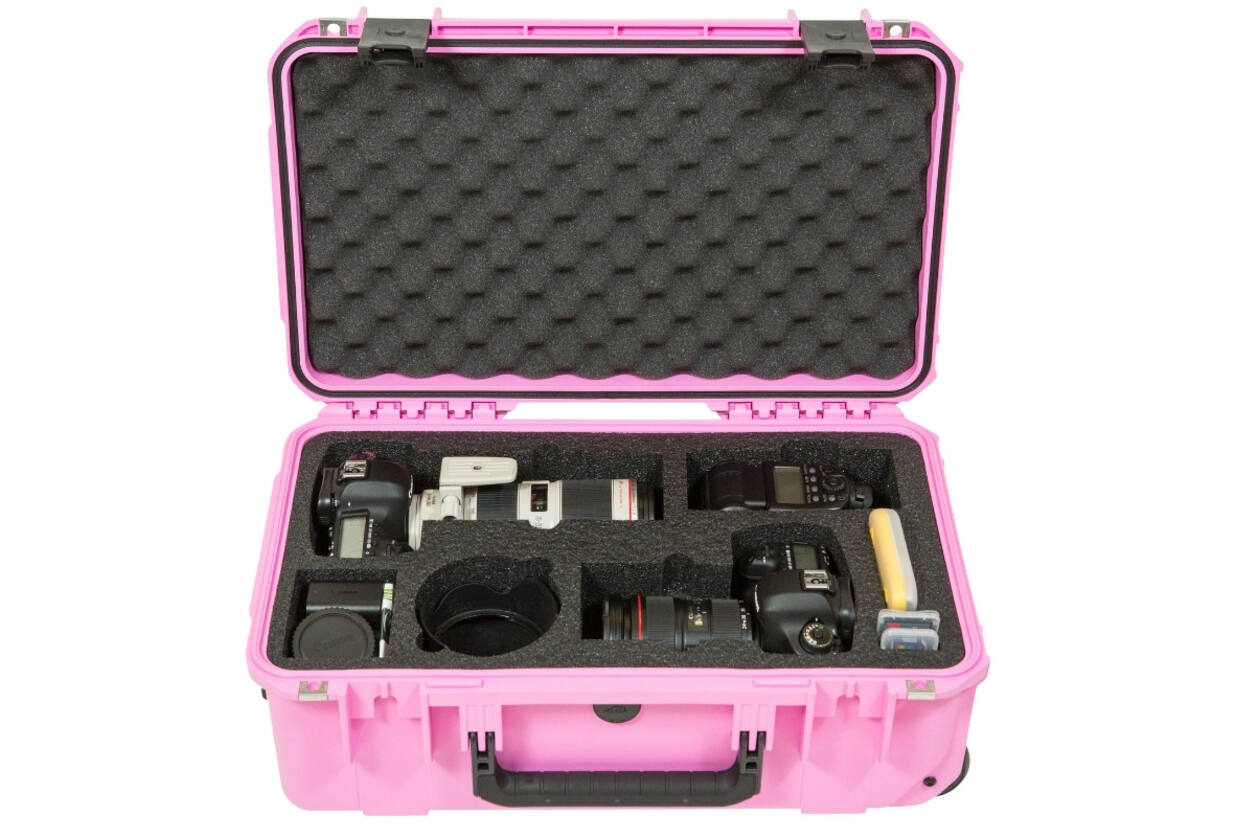 SKB - iSeries - Waterdichte Koffer - Roze - Twee DSLR’s en Twee Lenzen Inlay