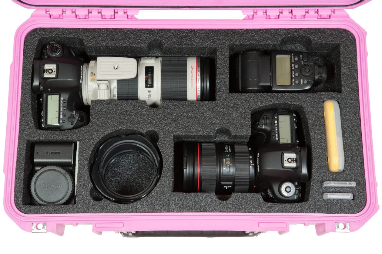SKB - iSeries - Waterdichte Koffer - Roze - Twee DSLR’s en Twee Lenzen Inlay