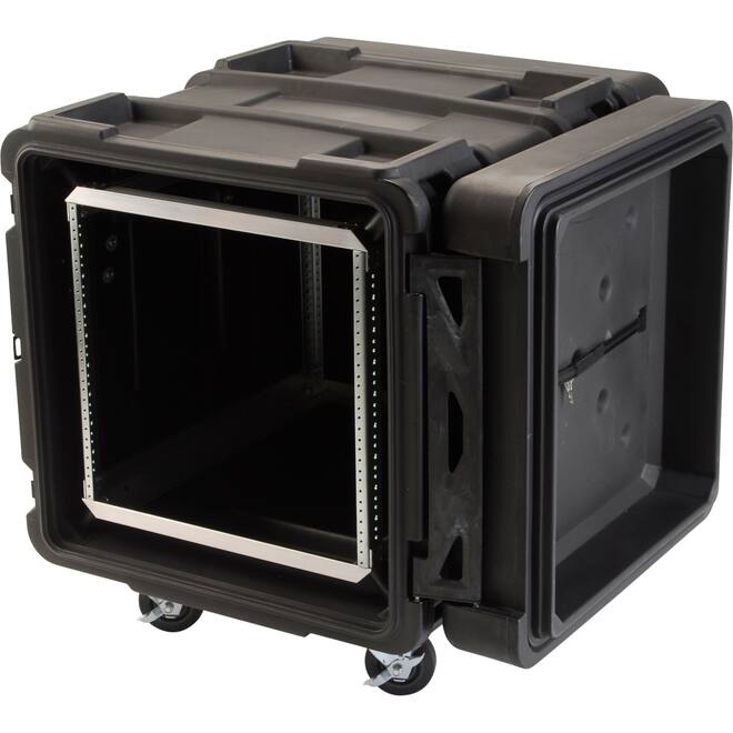 SKB - rSeries - 10U Shock Rack - Zwart - 24-inch diep - met Wielen