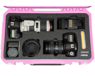 SKB - iSeries - Waterdichte Koffer - Roze - Twee DSLR’s en Twee Lenzen Inlay